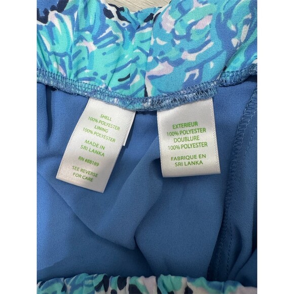 Lilly Pulitzer Mylee Shorts Womens Size 6 Blue Tropical Tie Front Resort - Picture 7 of 7